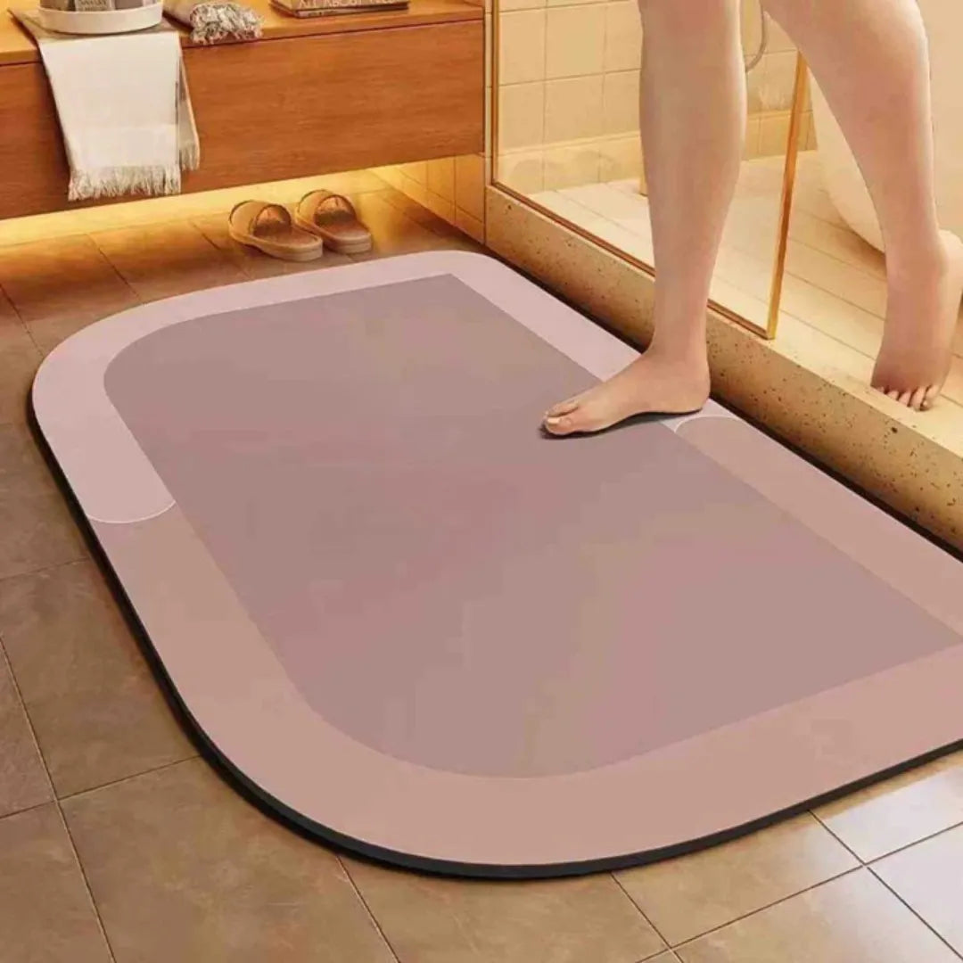 Quick-Dry Non-Slip Bath Mat with Moisture-Wicking Core for Bathroom, Shower & Toilet