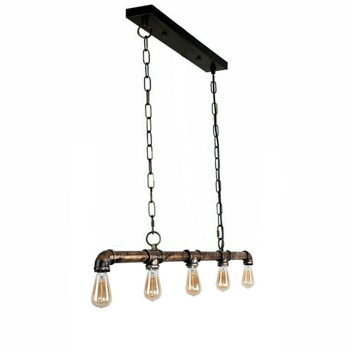 Iron Pipe Ceiling Light 43 in Tall Steampunk Hanging Fixture E27 Socket Retro Industrial Style Dining Room Kitchen Bar Restaurant Cafe Loft