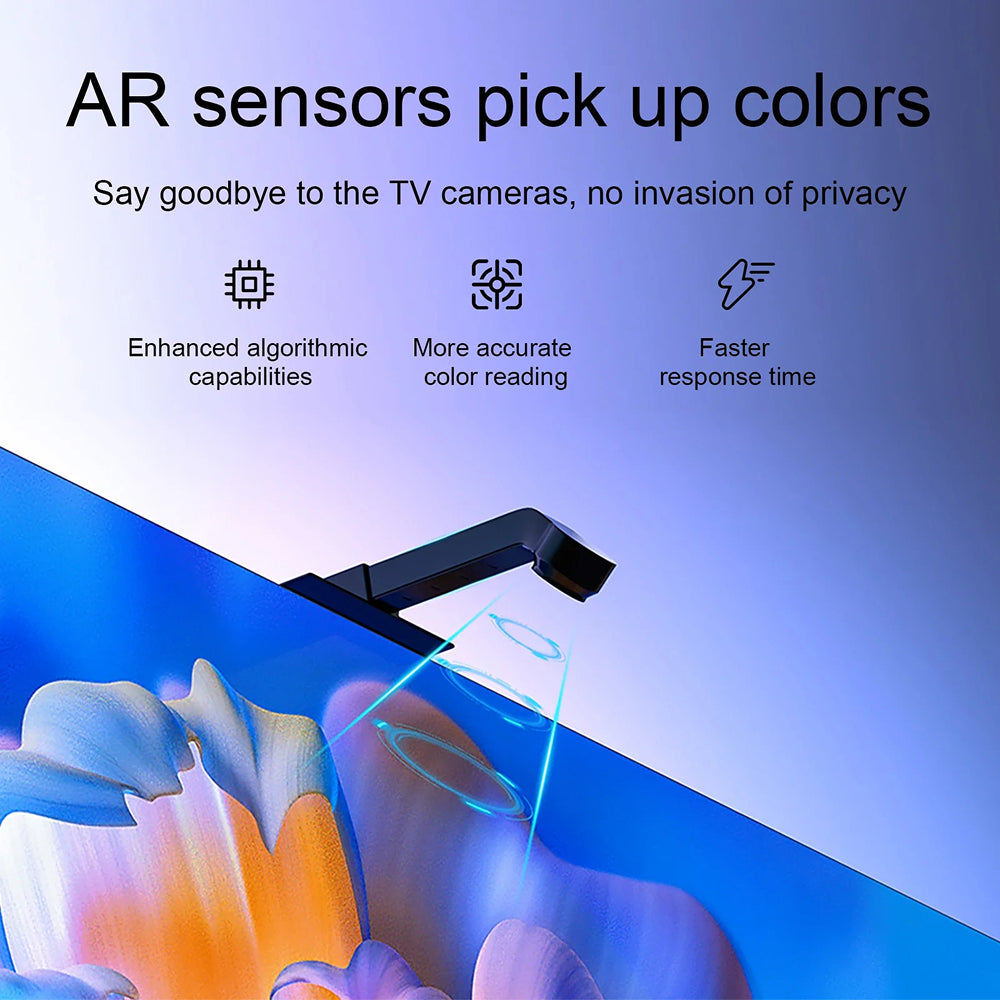 Smart RGBIC LED Bias Lighting for 55-75 inch TVs with Camera-Driven Color Matching and Bluetooth App Control