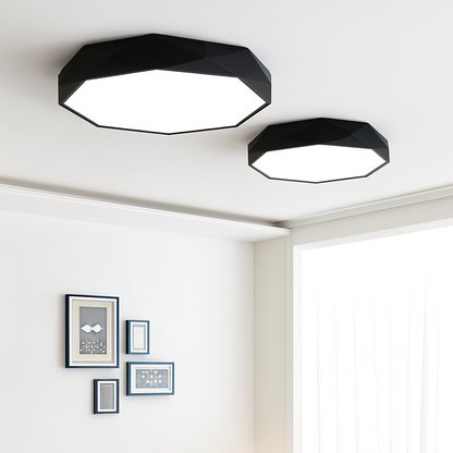 Octagon LED Flush Mount Ceiling Light – Ultra-Slim Modern Fixture with Integrated LEDs for Bedroom, Living Room & Hallway