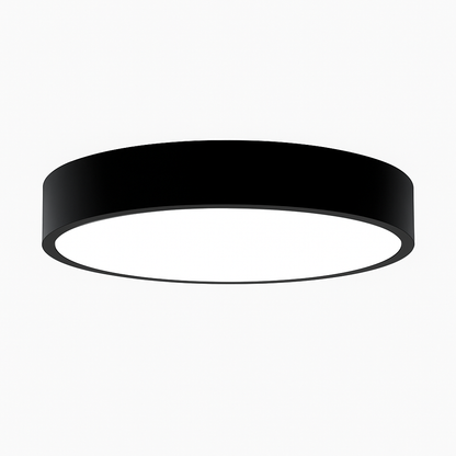 Round LED Ceiling Light Fixture – Modern Minimalist Flush Mount in Black or White for Bedroom, Kitchen, Office – 9 to 24 Inch Sizes