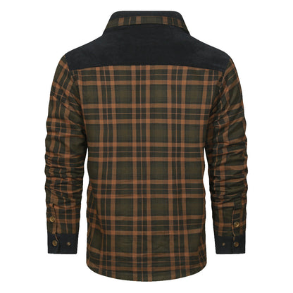 Flannel Overshirt for Men – Heavyweight Cotton-Poly Blend – Checkered Pattern Shacket for Casual Fall & Winter Layering
