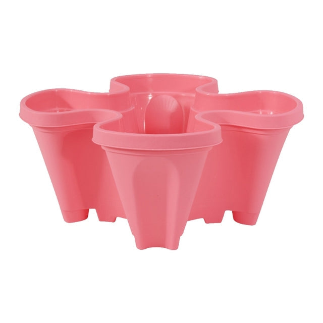 Vertical Stacking Planter Pots Tower for Herbs Strawberries Flowers Self-Watering Space-Saving Garden Container for Balcony Patio Indoor