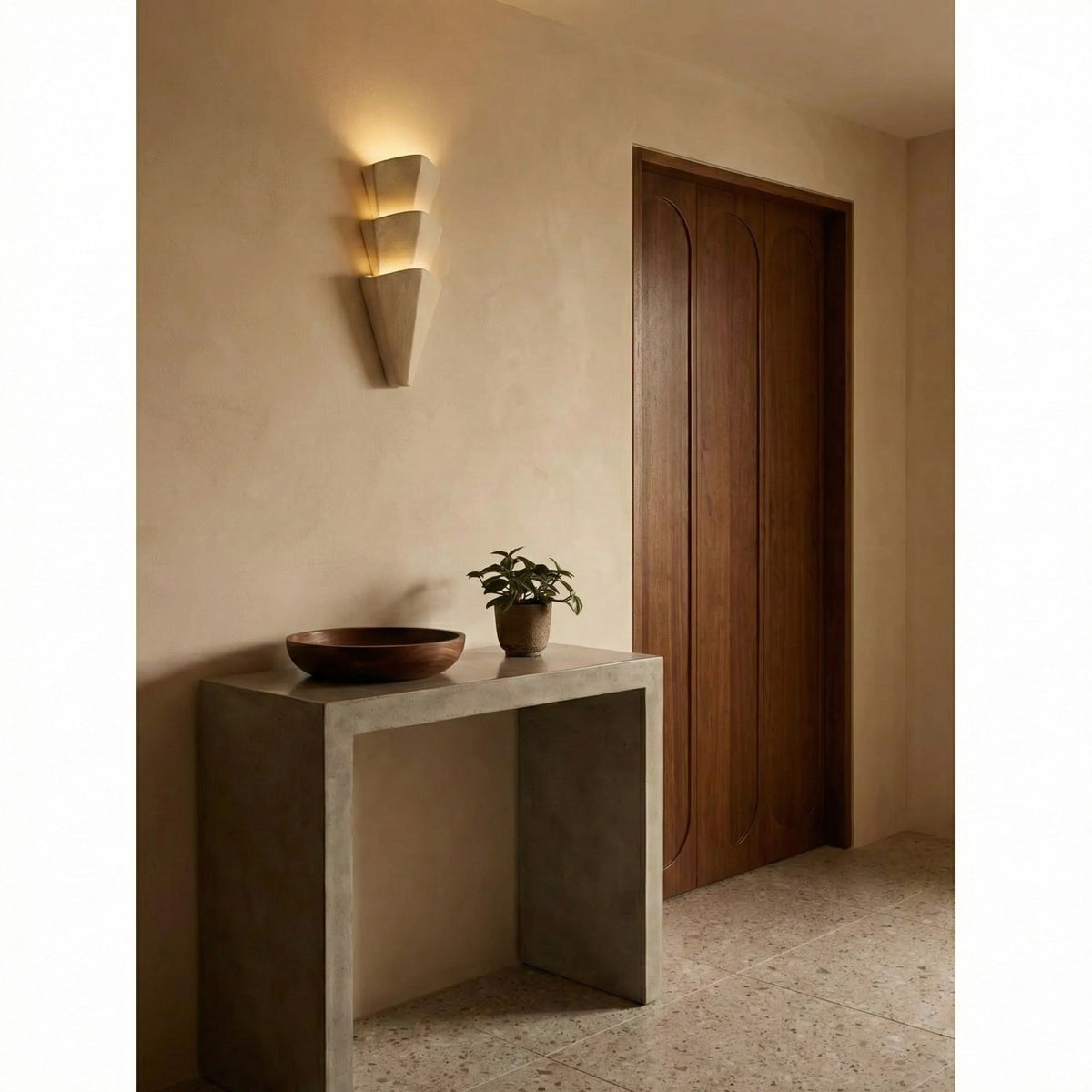 Aplique de yeso estratificado de hasta 22 pulgadas, iluminación indirecta de tono cálido para dormitorio, pasillo, sala de estar, acento arquitectónico moderno y minimalista