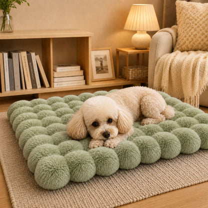 Ortekor Plush Cat Bed Mat for Indoor Naps - Non-Slip Washable Faux Fur Cushion for Cats & Small Dogs