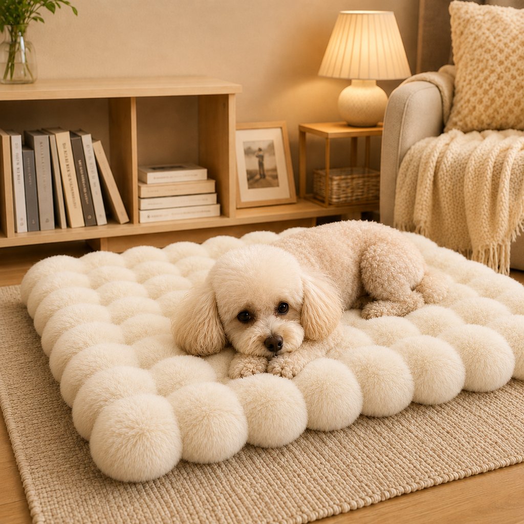 Ortekor Plush Cat Bed Mat for Indoor Naps - Non-Slip Washable Faux Fur Cushion for Cats & Small Dogs