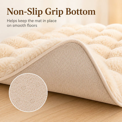 Ortekor Plush Cat Bed Mat for Indoor Naps - Non-Slip Washable Faux Fur Cushion for Cats & Small Dogs