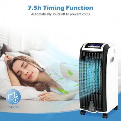 Evaporative Air Cooler with Wheels – Portable Cooling Fan Tower with Water Tank for Bedroom & Home Office