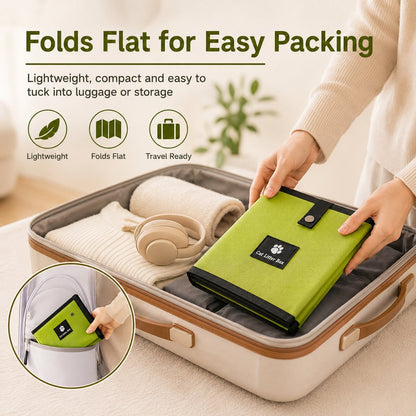 Ortekor Portable Foldable Cat Litter Box for Travel, Hotels & RVs - Packs Flat, Helps Keep Floors Clean