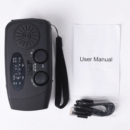 Emergency Hand-Crank Radio with Solar Power, Flashlight & Phone Charger for Camping, Blackouts & Outdoor Survival