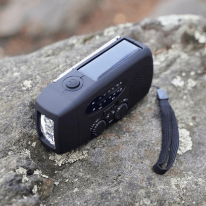 Emergency Hand-Crank Radio with Solar Power, Flashlight & Phone Charger for Camping, Blackouts & Outdoor Survival