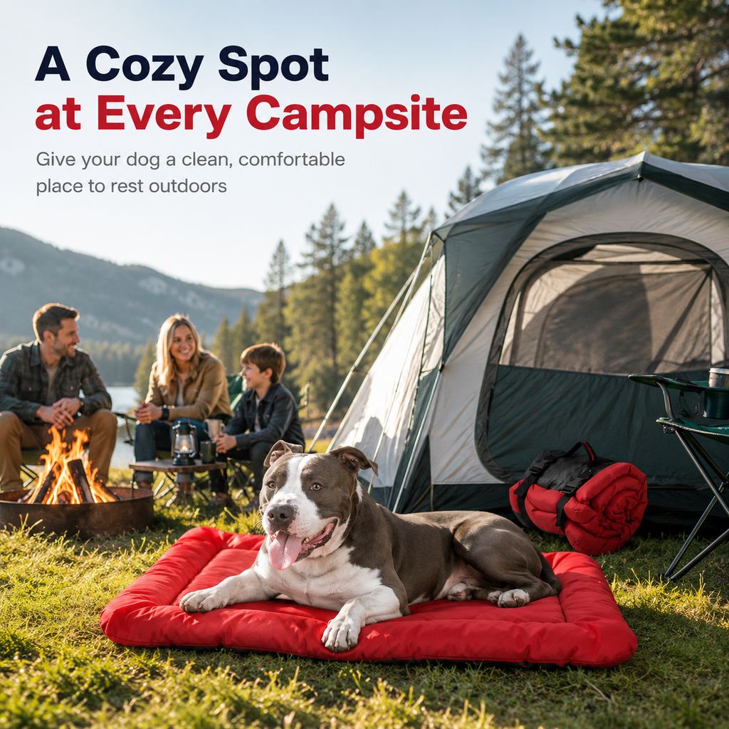 Ortekor Portable Outdoor Dog Bed for Camping &Car Travel - Roll-Up Mat for Clean, Comfortable Rest