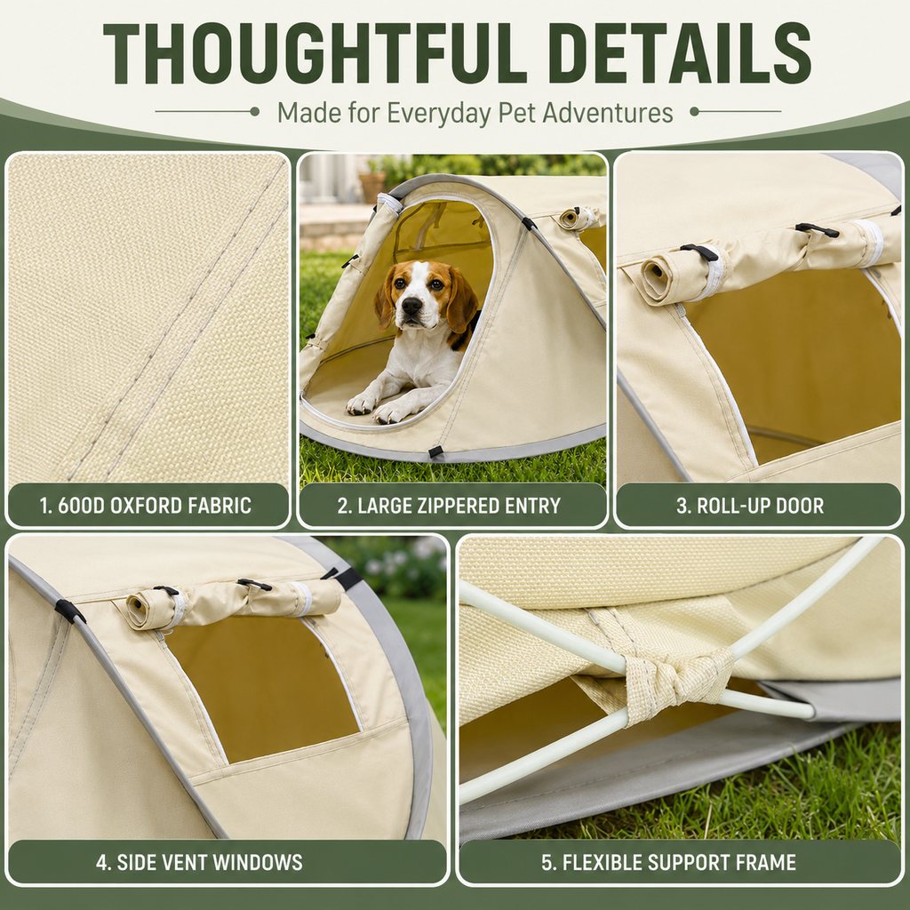 Ortekor Portable Pop-Up Pet Tent for Home, Parks & Travel - A Familiar Rest Space for Cats & Small Dogs