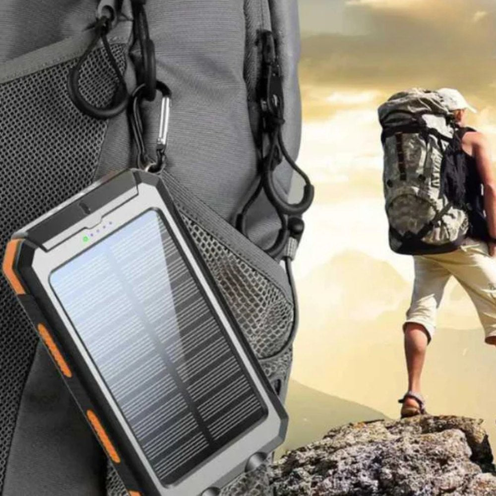 EcoCharge | Cargador solar portátil con capacidad de 10,000 mAh | Diseño resistente al agua para aventuras al aire libre