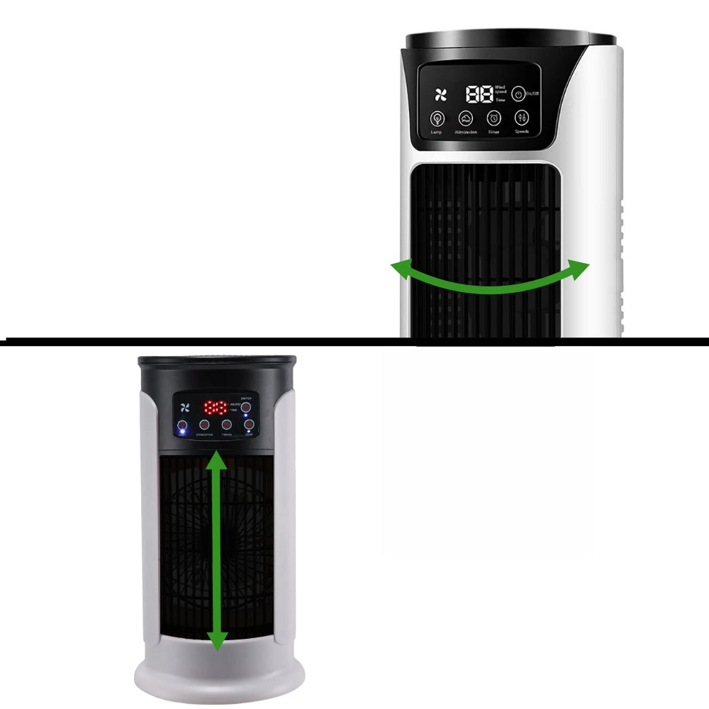 Portable Air Cooler with Wheels – Evaporative Cooling Fan for Home, Office & Bedroom – Compact Mobile AC Unit with Humidifier & Water Tank