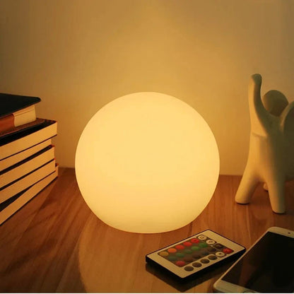 Lámpara LED esférica recargable con control remoto: luz ambiental de 16 colores para dormitorio, sala de estar y oficina