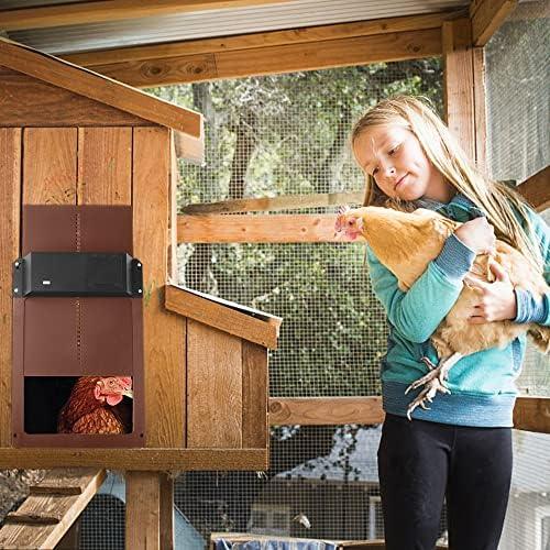 Automatic Chicken Coop Door Opener with Light Sensor for Poultry Houses Programmable Timer Dawn Dusk Operation Predator Protection Weather