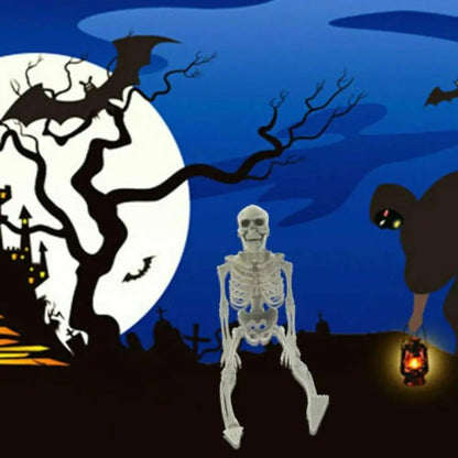 Articulated Halloween Skeleton Figure – Life-Size Posable Bone Decoration for Spooky Scenes & Haunted House Displays