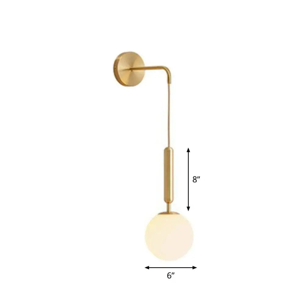 Contemporary Globe Sconce – Single-Light Fixture with Clear or Frosted Sphere – Wall-Mount Accent for Hallway, Bedside & Living Room