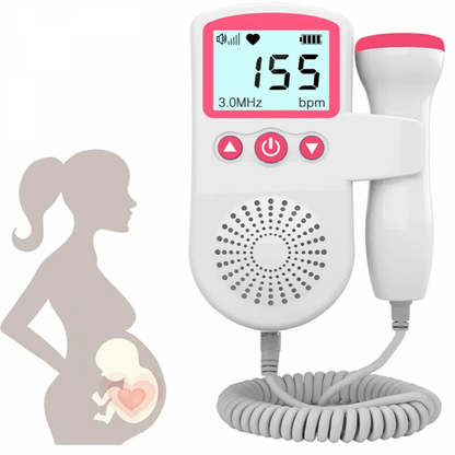 Handheld Fetal Heart Rate Monitor for Home Pregnancy Monitoring with LCD Display & Audio Speaker