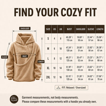 Ortekor Pet Carrier Sherpa Hoodie for Small Dogs & Cats – Cozy Front Pouch Sweatshirt for Walks, Errands & Home Cuddles – Keeps Pets Warm & Close