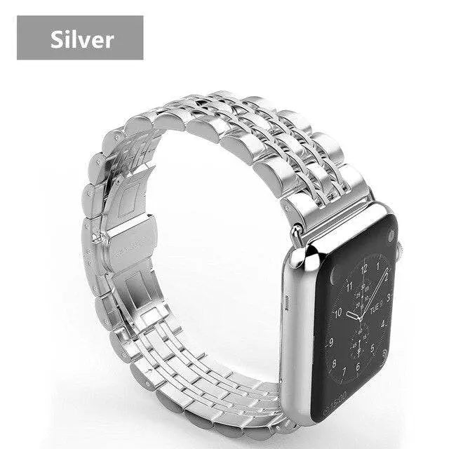 Metal Band and Protective Case Bundle for 38-44mm Apple Watch