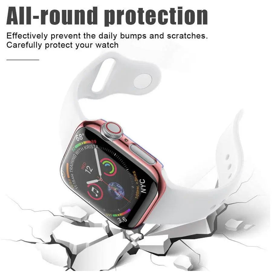 Snap-On Hard Shell Guard with Built-In Glass Shield for 40mm & 44mm Series 6 Apple Watch – Full-Body Shock Defense Case