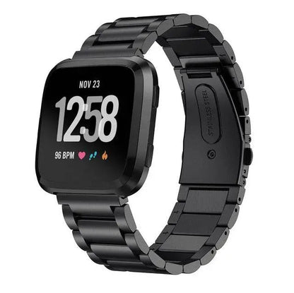 Replacement Steel Link Wristband for Fitbit Versa 2 Smartwatch – Adjustable Metal Fitness Tracker Strap for Women & Men