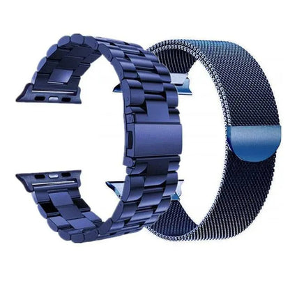 Metal Watchband Twin Pack – Mesh & Link Straps Compatible with 42mm, 46mm, 49mm Smartwatches