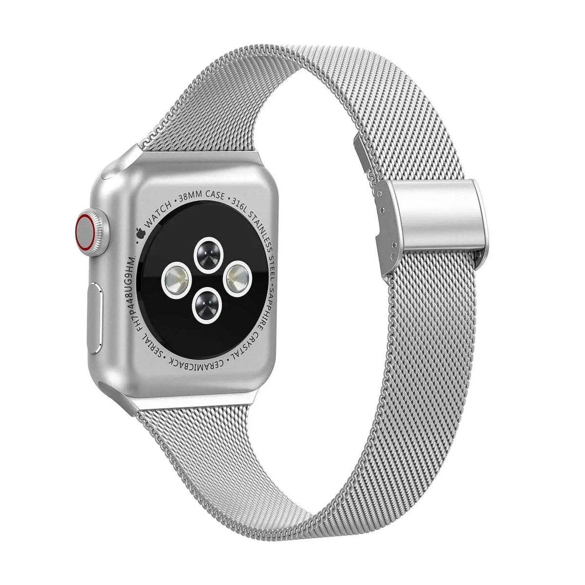Adjustable Stainless Steel Link Bracelet for Apple Watch – Magnetic Clasp, Multiple Size Options