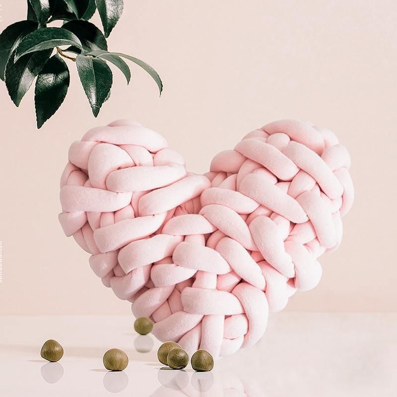 Valentine Heart Chunky Twist Throw Pillow Cushion