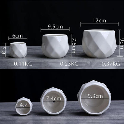 Diamond Ceramic Succulent Pots