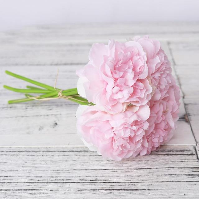5-Pack Silk Faux Roses Artificial Flowers