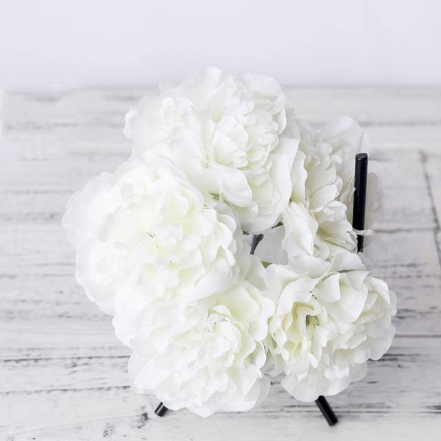 5-Pack Silk Faux Roses Artificial Flowers
