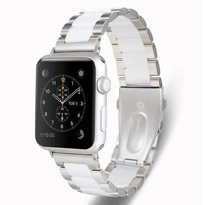 Metal & Ceramic Smartwatch Wristband – Compatible with Apple Watch Series 10/11/12 (38-46mm) & Ultra (49mm)