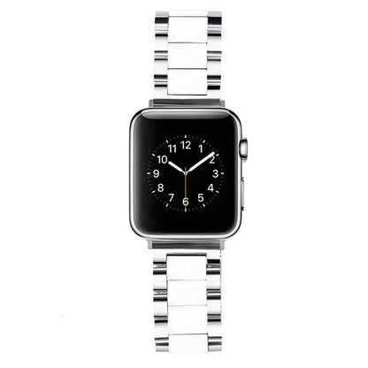 Metal & Ceramic Smartwatch Wristband – Compatible with Apple Watch Series 10/11/12 (38-46mm) & Ultra (49mm)