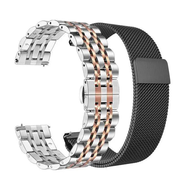Stainless Steel Watch Strap for Galaxy Watch 4/5/6 – Adjustable Metal Band with Secure Clasp & Multiple Finish Options