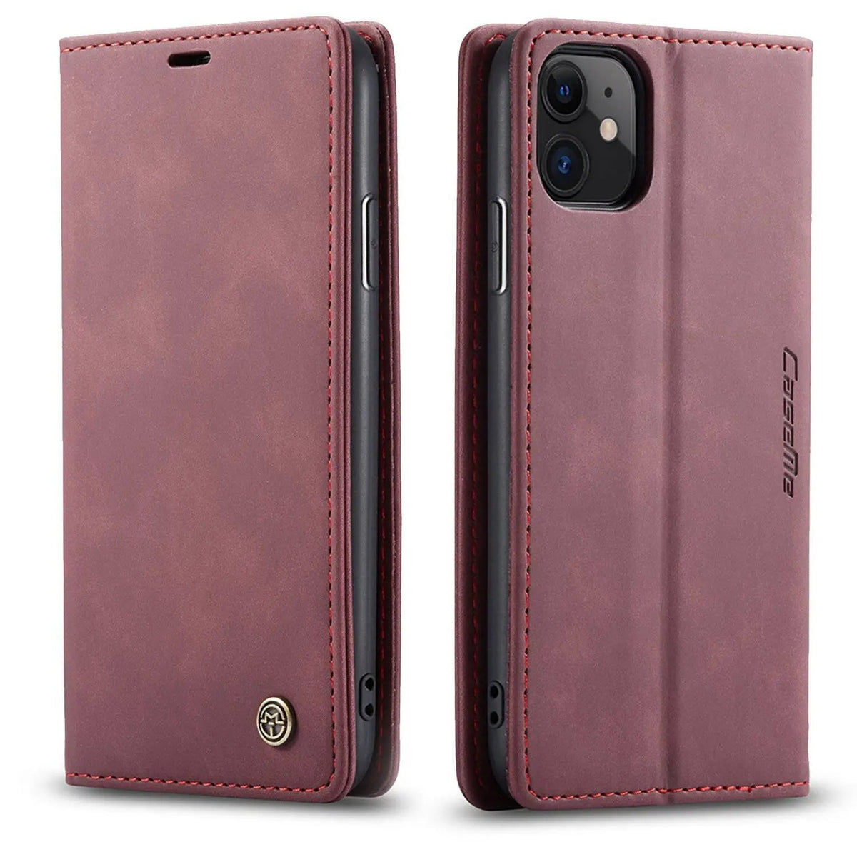 Folio Wallet iPhone Case – Leather-Finish Cover with Card Slots for iPhone 11, 11 Pro & Pro Max – Protective Edge Cover, Camera Cutout &