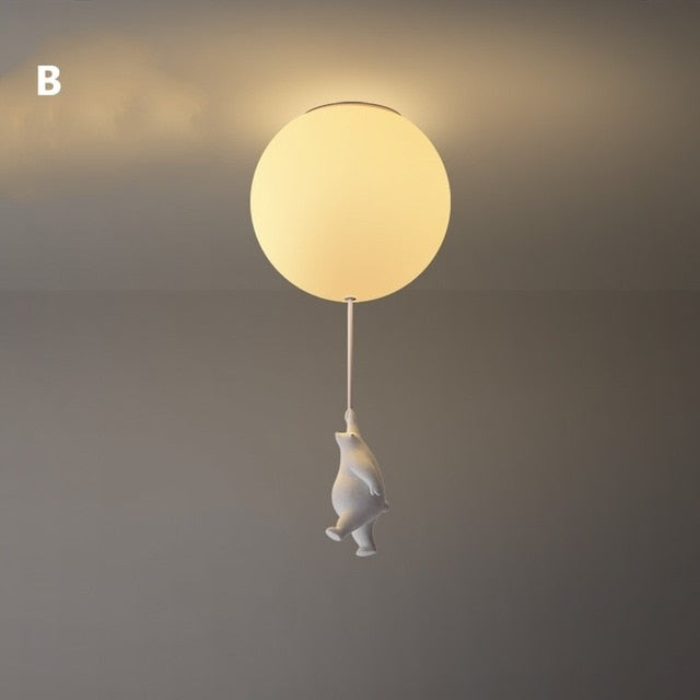 Lámpara de techo divertida con forma de oso