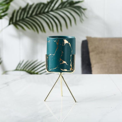 Geometric Marbled Serenity Planter