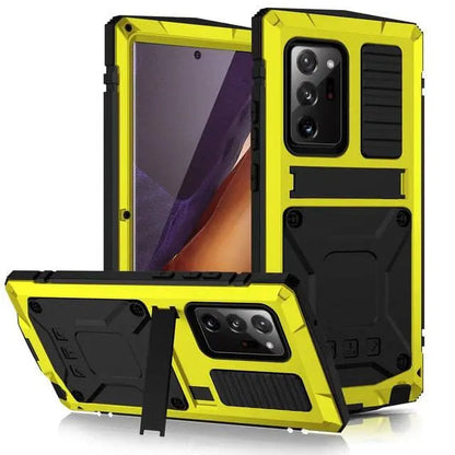 Heavy-Duty Aluminum Galaxy S21 Case with Tempered Glass Screen – Kickstand & 360° Drop Protection