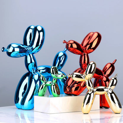 Glossy Resin Pup Figurine 9.8 Inches Indoor Shelf Ornament Contemporary Home Accent Tabletop Gallery-Inspired Desk Accessory for Modern Home