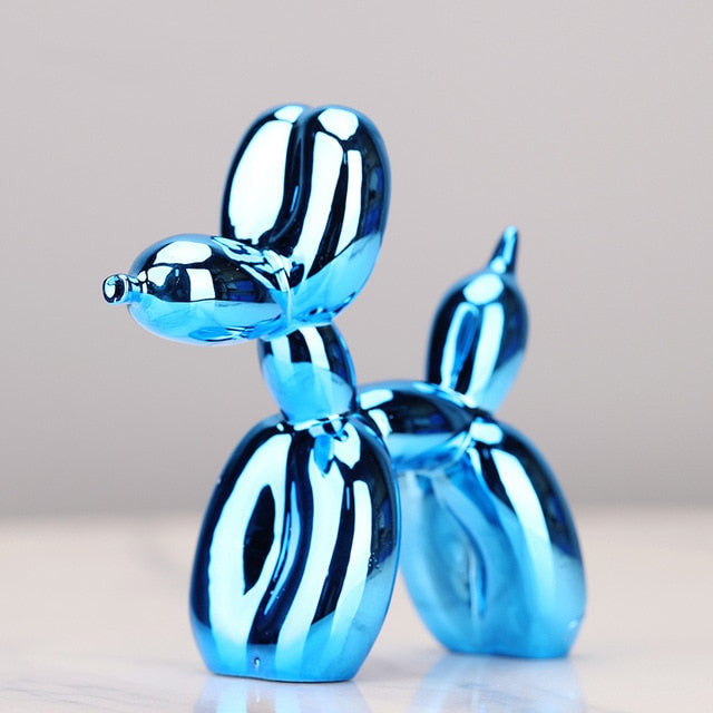 Glossy Resin Pup Figurine 9.8 Inches Indoor Shelf Ornament Contemporary Home Accent Tabletop Gallery-Inspired Desk Accessory for Modern Home