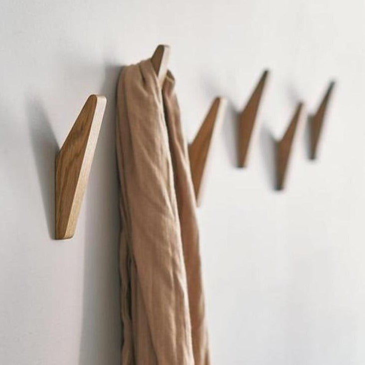 Natural Wood Wall Hooks Set of 2 – 5.3 in Peg Hangers for Coat Towel Bag Storage in Entryway Bedroom Bathroom