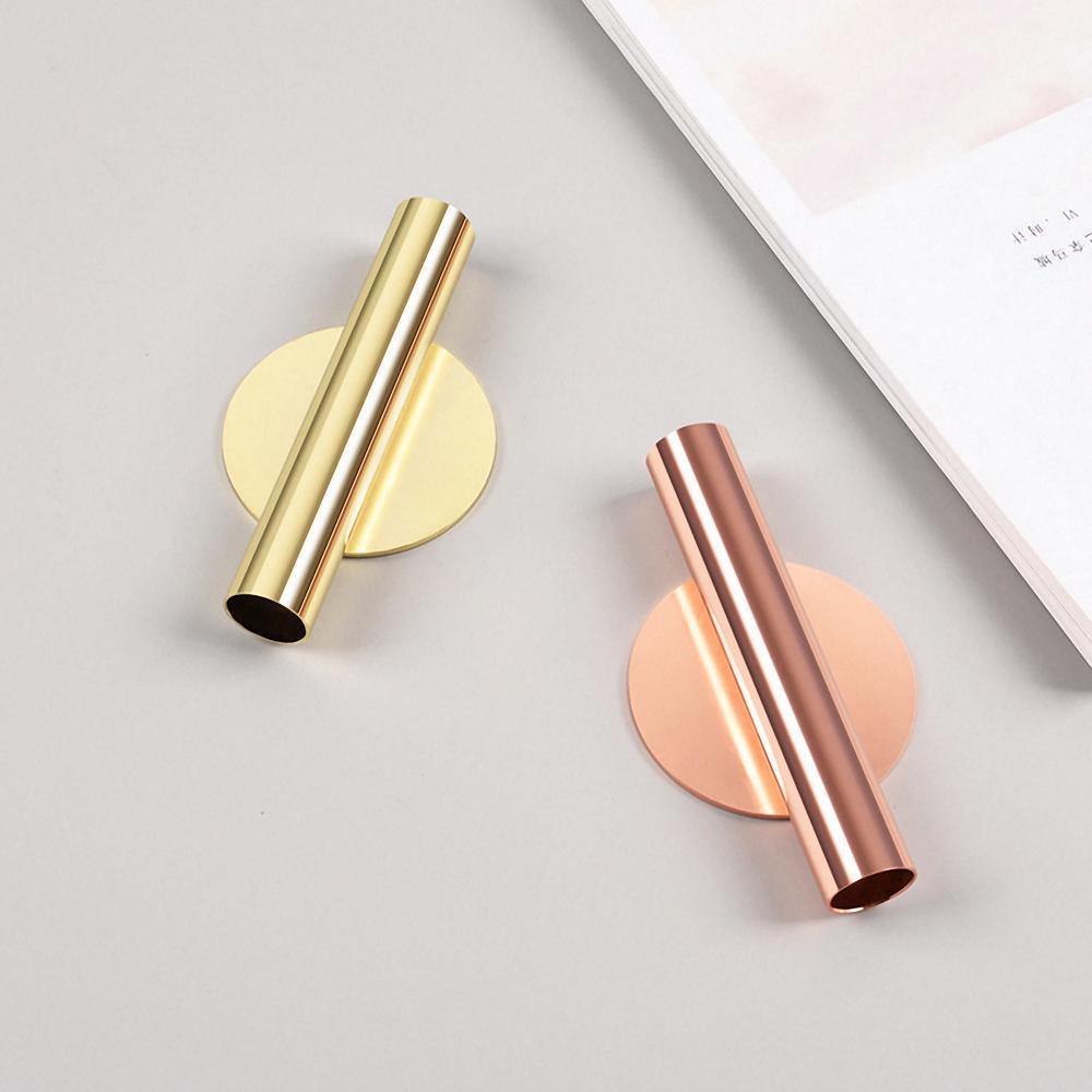 Sleek Metal Tube Vase