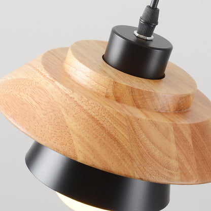 Lámpara colgante rústica de madera para techo