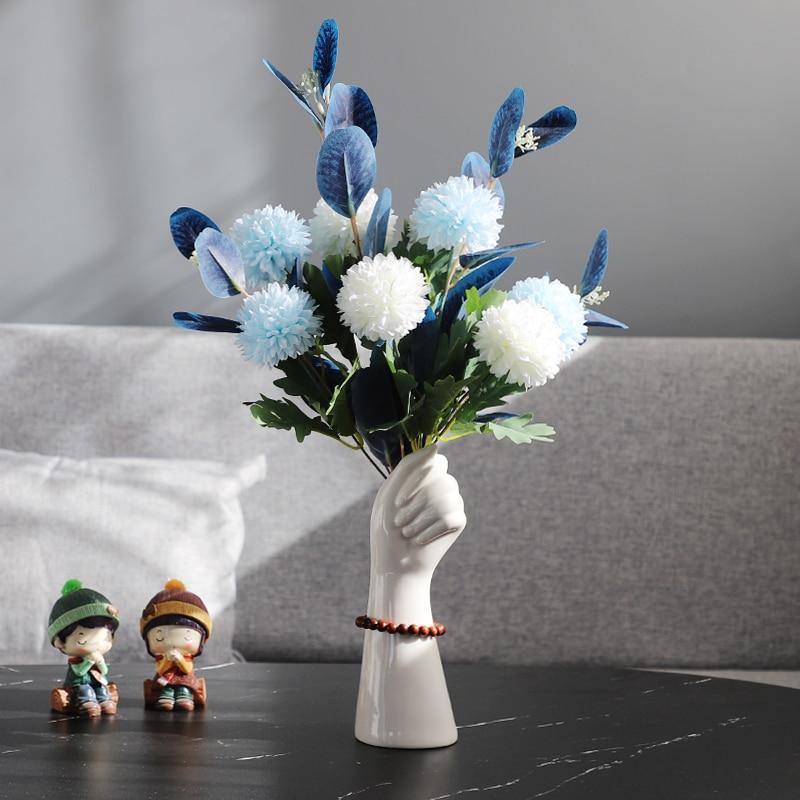 Hands of Bloom Ceramic Vase