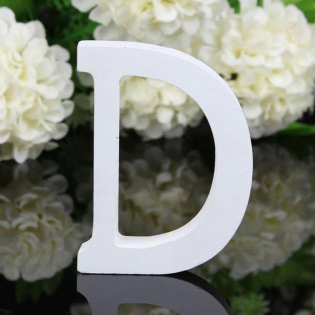 White Standing Mountable Wood Letter