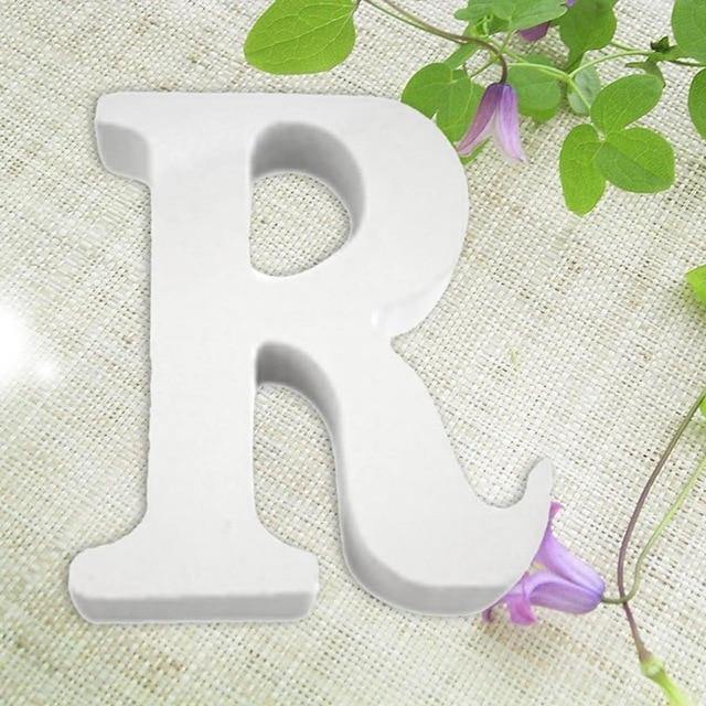 White Standing Mountable Wood Letter