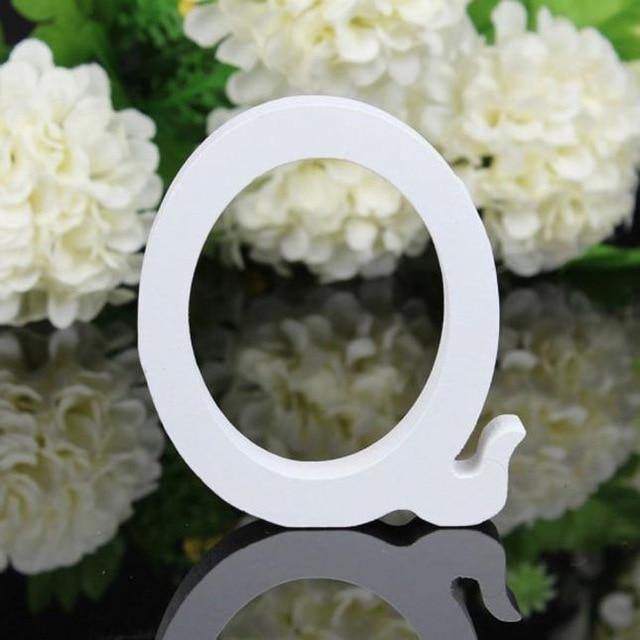 White Standing Mountable Wood Letter